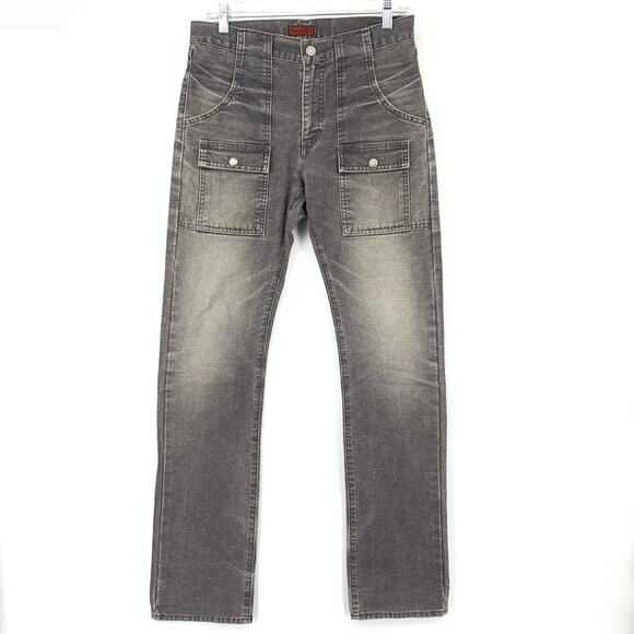 Vintage John Bull Co Utility Jeans Mens Sz 30 X 33 Gray Wash Natural Distressing